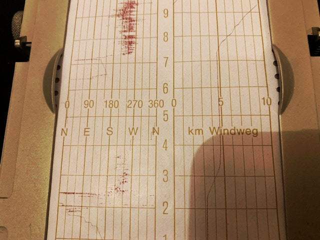 Lambrecht Ersatzschreibstreifen für Anemographen auf Anzeigegerät.