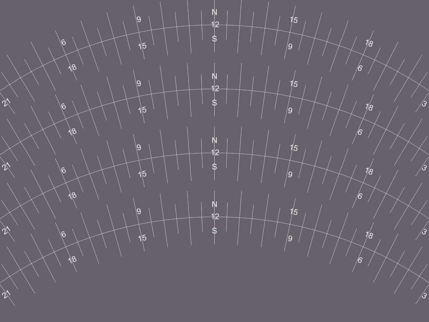 Vertical graph lines on gray background representing time scale for sunshine recording.