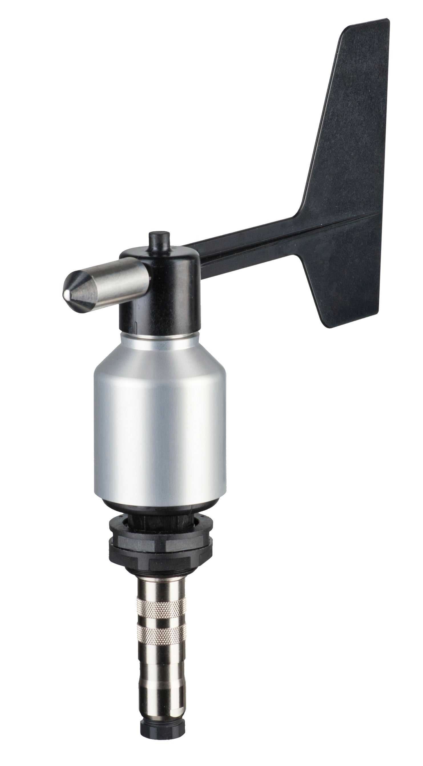 Windrichtungssensor Compakt with potentiometer and connector, aluminum and fiberglass construction.