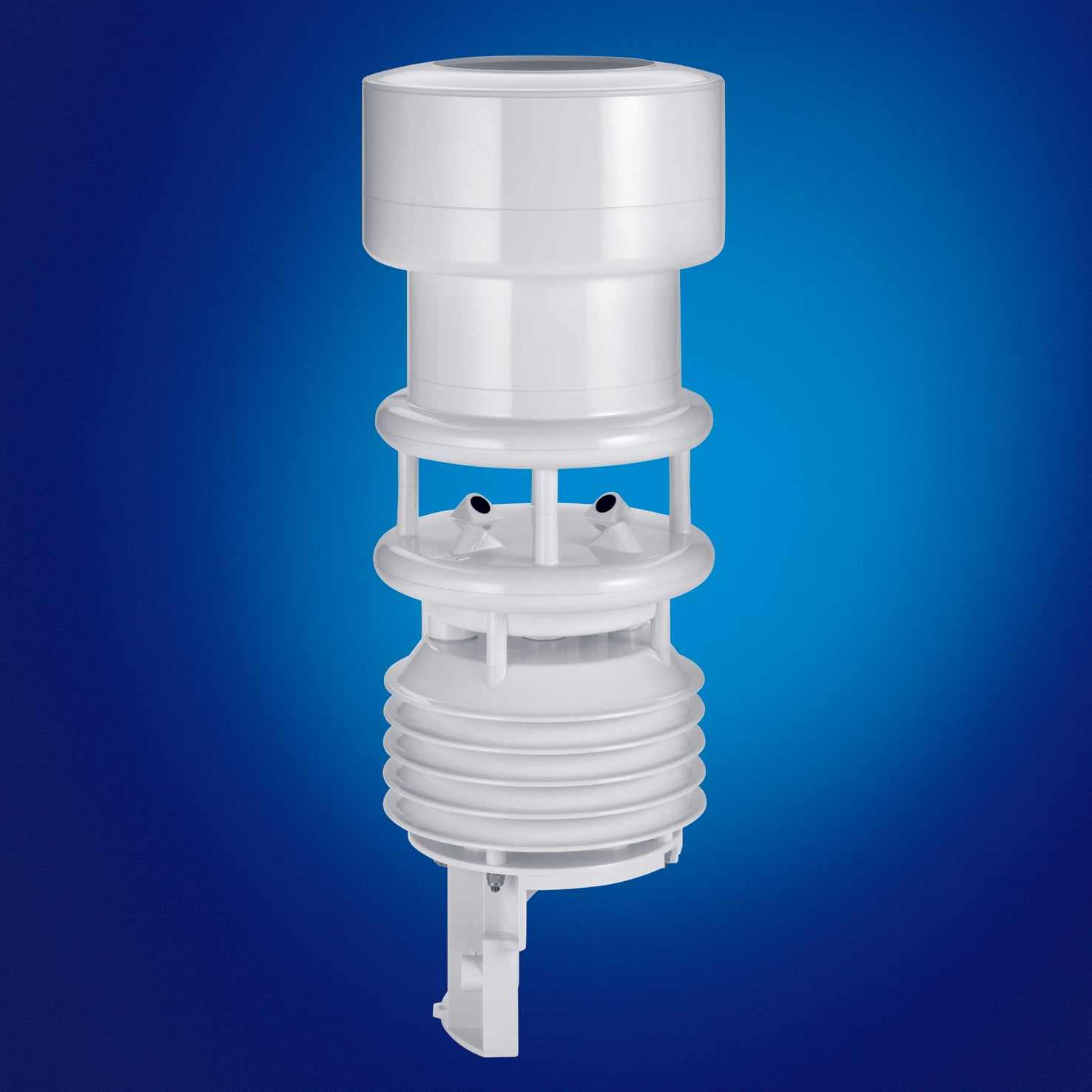 Wettersensor WS601 for measuring air temperature, humidity, rainfall, wind, and pressure.