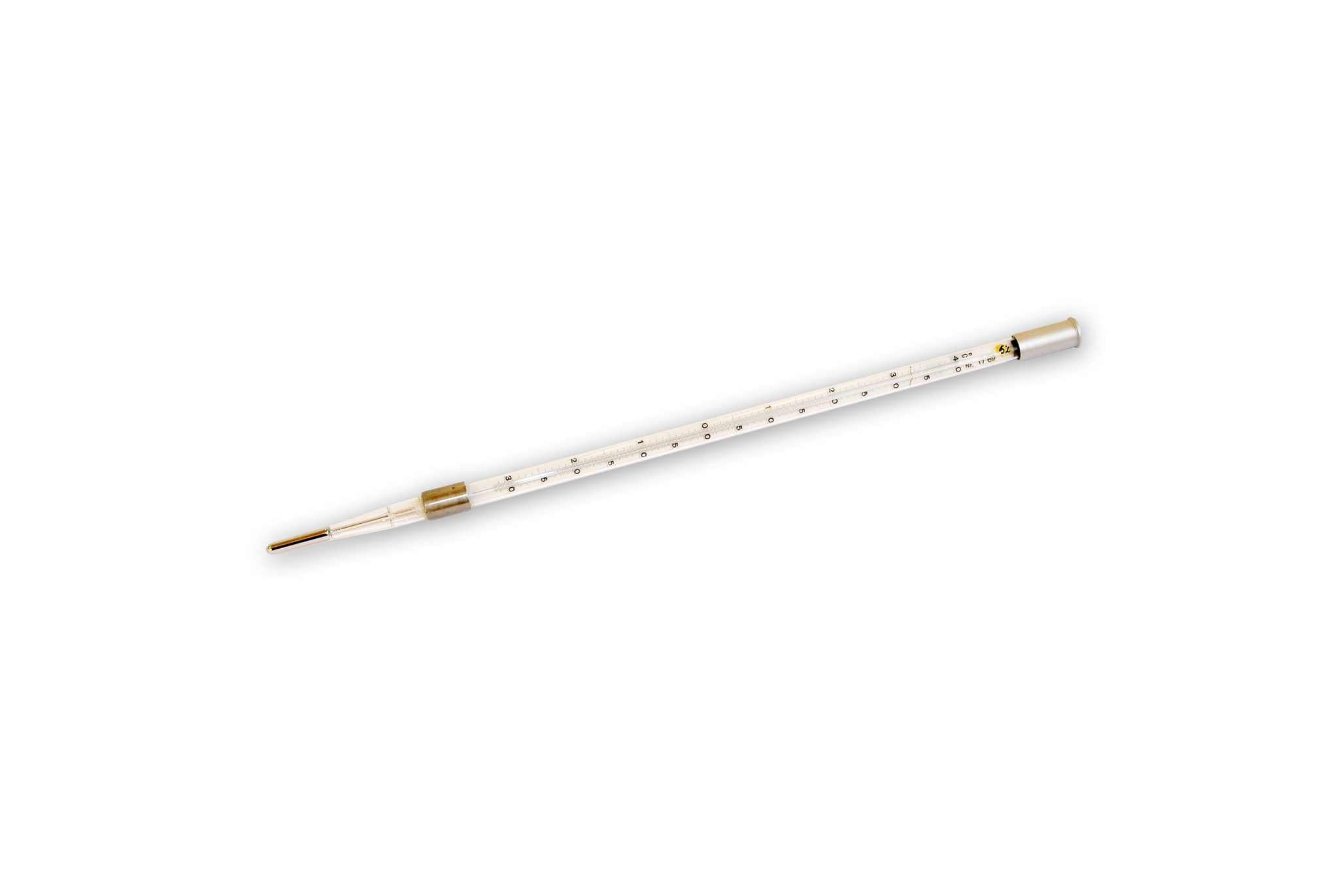 Assmann-Psychrometer-Thermometer with precision glass and mercury-free design for humidity measurement.