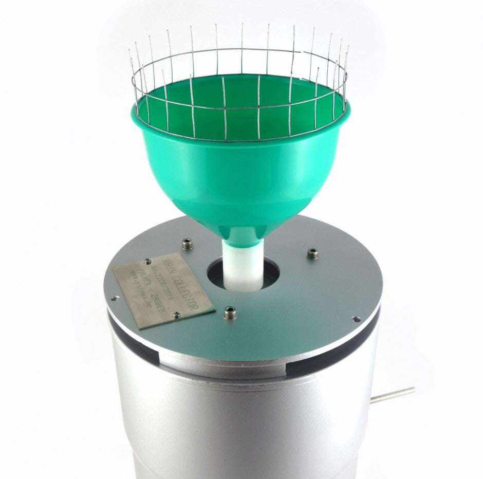 Palmex Regen Sammler RS1 with green funnel, stainless steel mesh, and silver-coated cylinder.