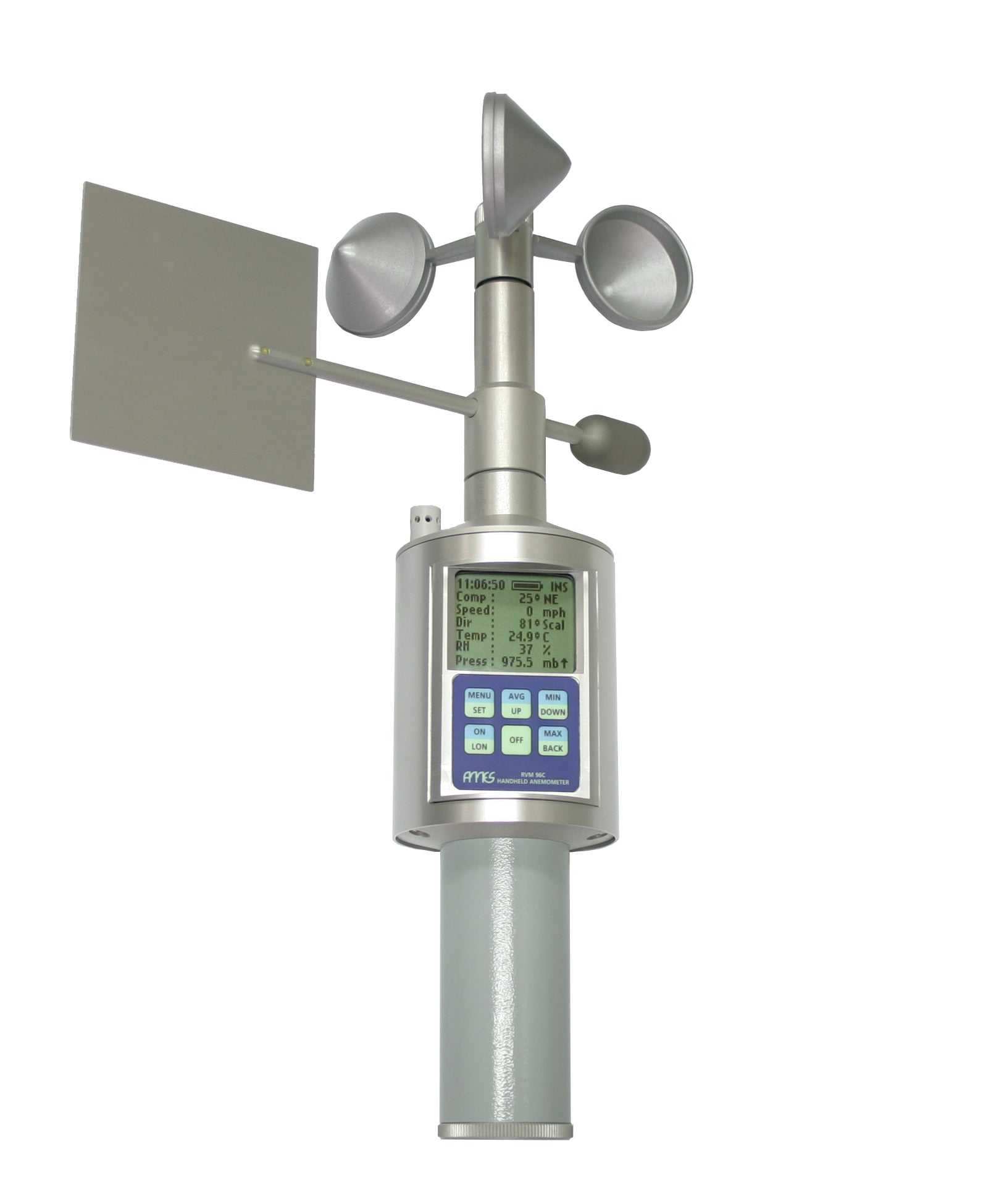 Digitaler Handwindmesser RVM 96C mit LC-Display für Windmessung.