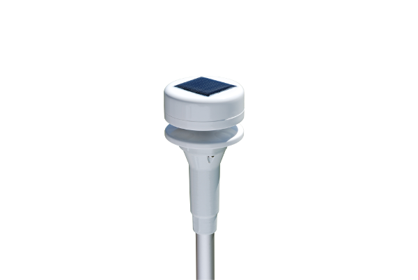 Leichter und kompakter kombinierter Ultraschallwindsensor CV7 mit Solarversorgung.