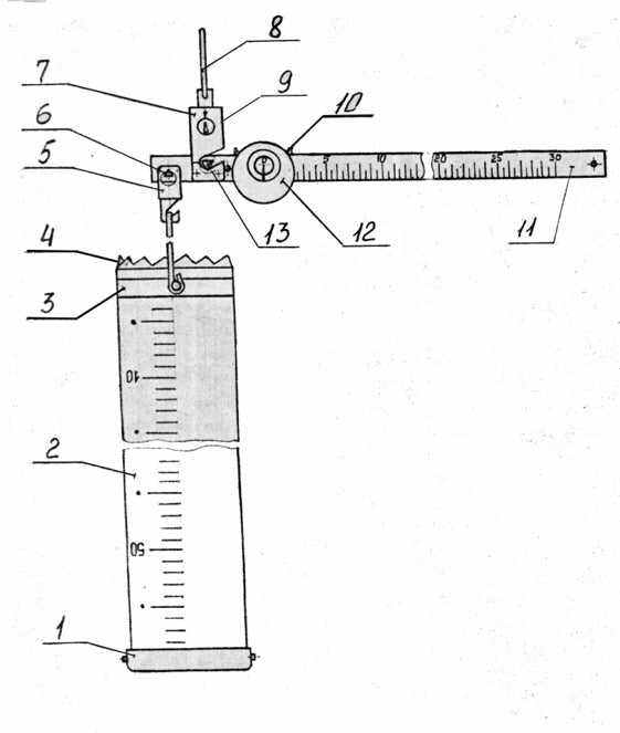 Schneewaage WS43 zur Messung des Wasseräquivalents der Schneedecke mit Messzylinder und Balkenwaage.