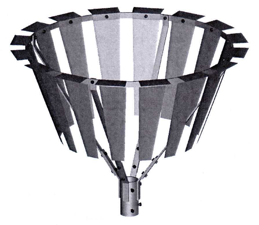 Windschutz nach Woelfle with circularly arranged metal slats for precipitation measurement.