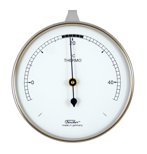 Bimetallthermometer mit Metallgehäuse und Skala von -20 bis 40 Grad Celsius.
