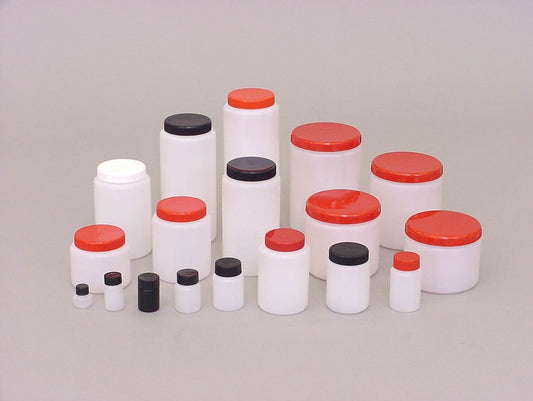 Weithalsrunddose aus HDPE mit Deckel für Staubmessgerät nach Bergerhoff, 1,5 Liter.