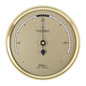 Bimetallthermometer with gold casing showing temperature in Celsius.