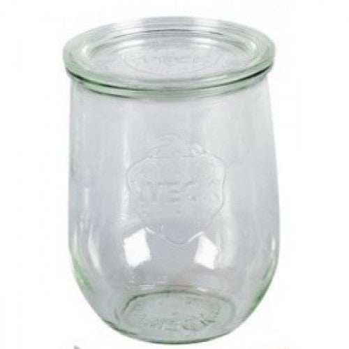 Weckglas for Bergerhoff device, tulip shape, 100mm opening, 1L capacity, 147mm height.