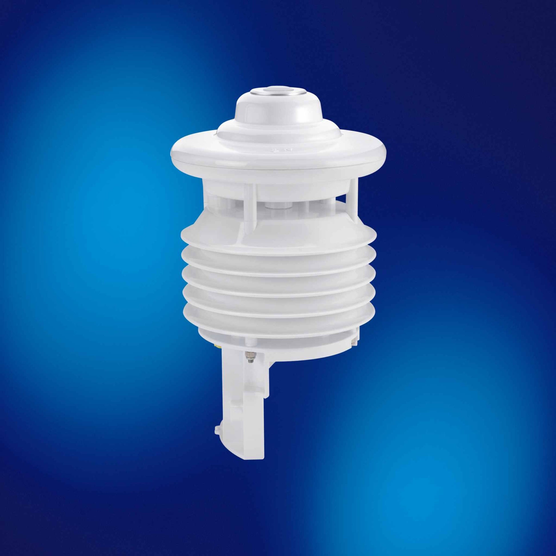 Kompakter Wettersensor für Lufttemperatur, Feuchte, Strahlung und Druck.