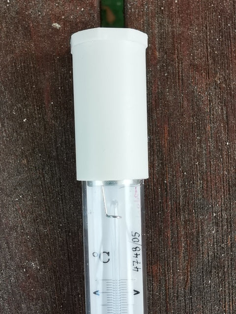 Hütten-Psychrometer-Thermometer mit Alkohol, Messbereich -30 bis +40°C, Präzisionsglas, Kunststoffkappe, Zwiebelgefäß