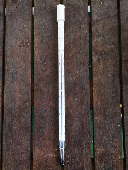 Hütten-Psychrometer-Thermometer aus Glas mit Alkoholfüllung und Kunststoffkappe zur Feuchtemessung bei -20 bis 50 Grad Celsius