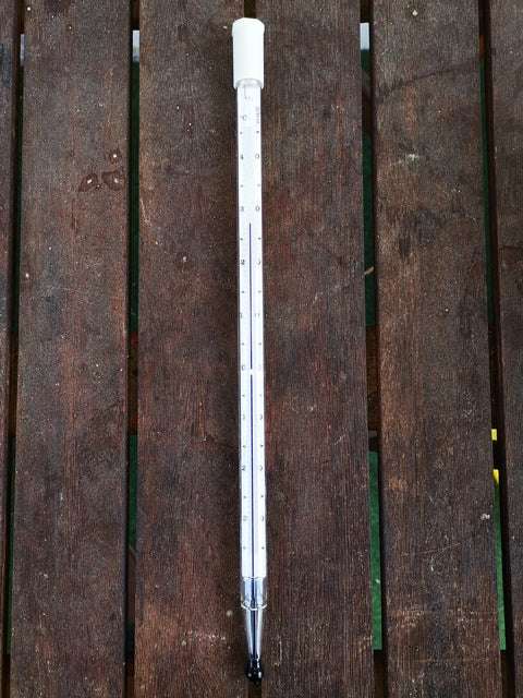 Hütten-Psychrometer-Thermometer aus Präzisionsglas mit Alkoholfüllung und Kunststoffkappe zur Feuchtemessung bei -30 bis +40°C