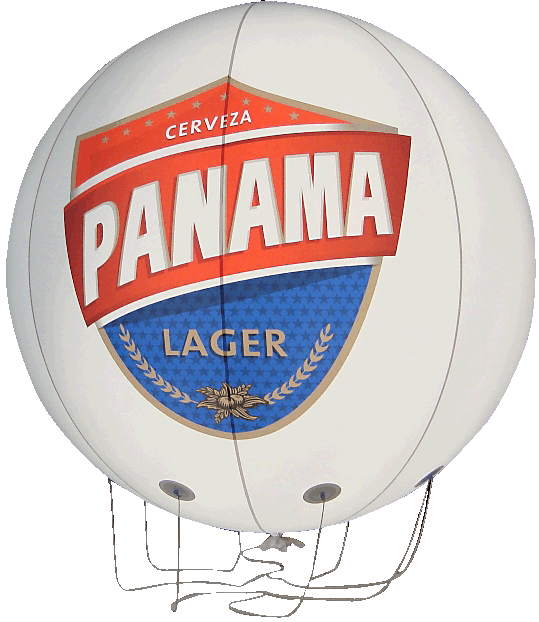 PVC Grossballon mit Werbedruck und Maschinennähten, 2 m Durchmesser, B-Ware.