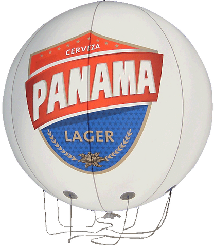 PVC Grossballon mit Werbedruck und Maschinennähten, 2 m Durchmesser, B-Ware.