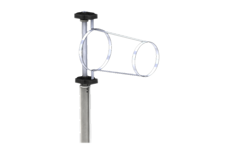 Aluminum mast Ø 120 mm / 6000 mm for MB120 with powder coating red / white for windsock station