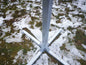 Freestanding aluminum U-profile base for modular weather hut construction.
