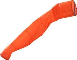 Windsackhülle für 40 cm Korbdurchmesser, 200 cm Länge, aus UV-geschütztem Polyester, in Rot/Weiß.