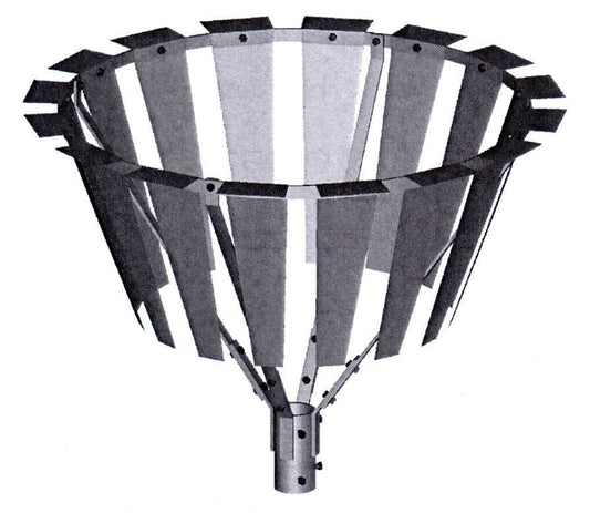 Windschutz nach Woelfle with circularly arranged metal slats for precipitation measurement.